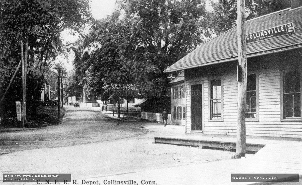 Postcard: Central New England Railroad Depot, Collinsville, Connecticut
